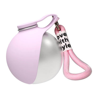Outdoor 304 Stainless Steel Round Hanging Carabiner Folding Silicone Water Bottle